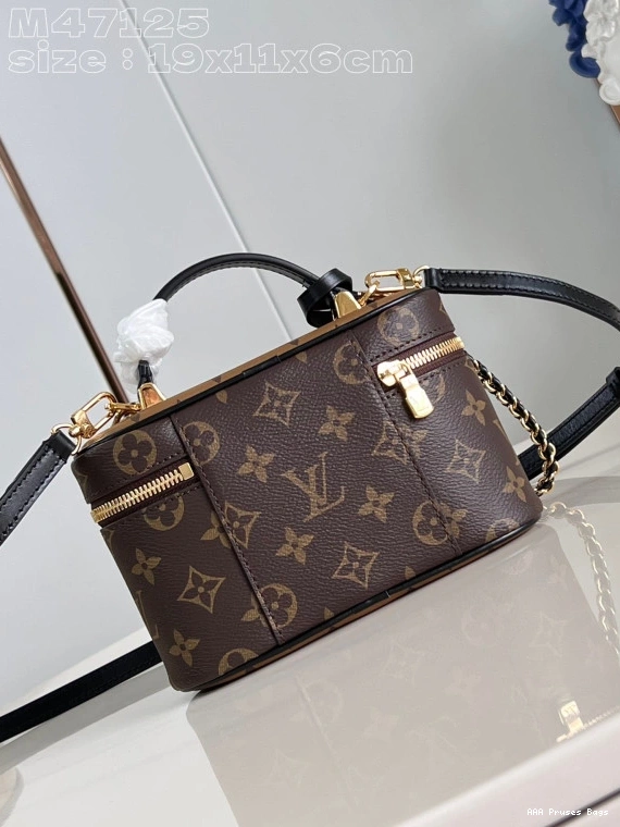 AAA Pruses Bags x LOUIS x 6.5 VUITTON CM Vanity Pouch-19 Chain 11.5 0714